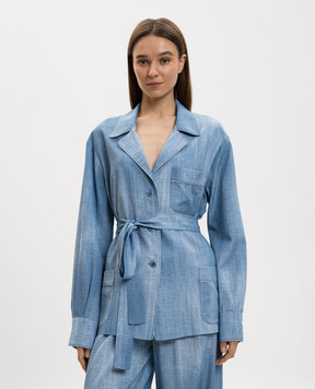 Ermanno Scervino Blue shirt with belt D482I353EMY