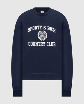Sporty & Rich Blue sweatshirt with logo print ST09876218BL106