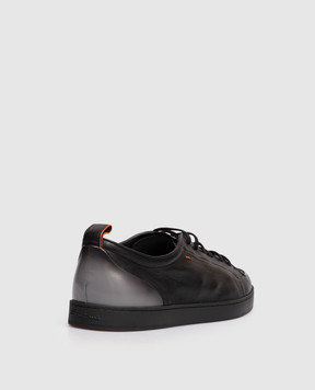 Santoni Black leather sneakers MBNO22184NEATFRI
