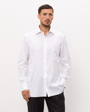 Stefano Ricci White shirt with woven geometric pattern MC003678A310