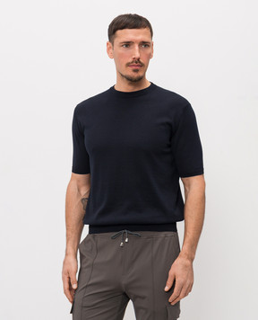 Doriani Cashmere Blue silk t-shirt 18381B299