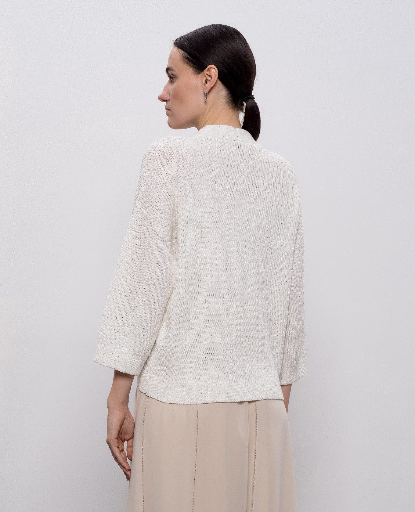 White cardigan with sequins Peserico 4