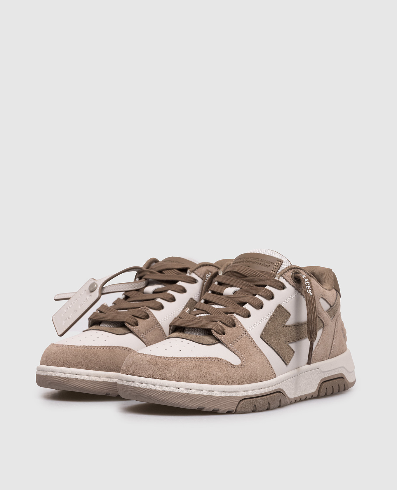 

Out Of Office grey leather sneakers with logo Off-White