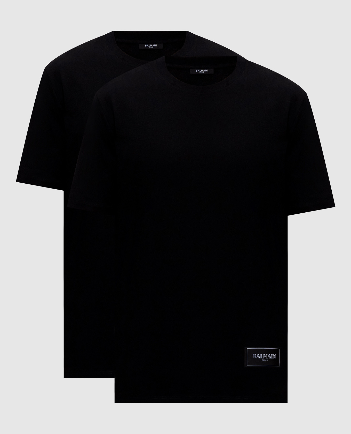 Set of black T-shirts with logo patch