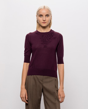 Ermanno Scervino Life Purple wool jumper with short sleeves D494L503APLYY