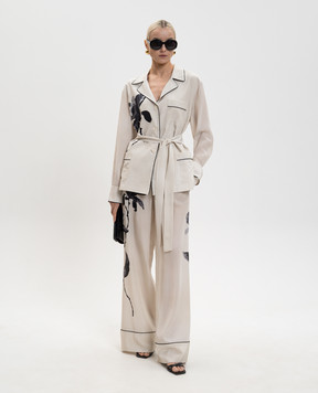 Ermanno Scervino Beige silk pajama-style blouse D482I353BYBQ