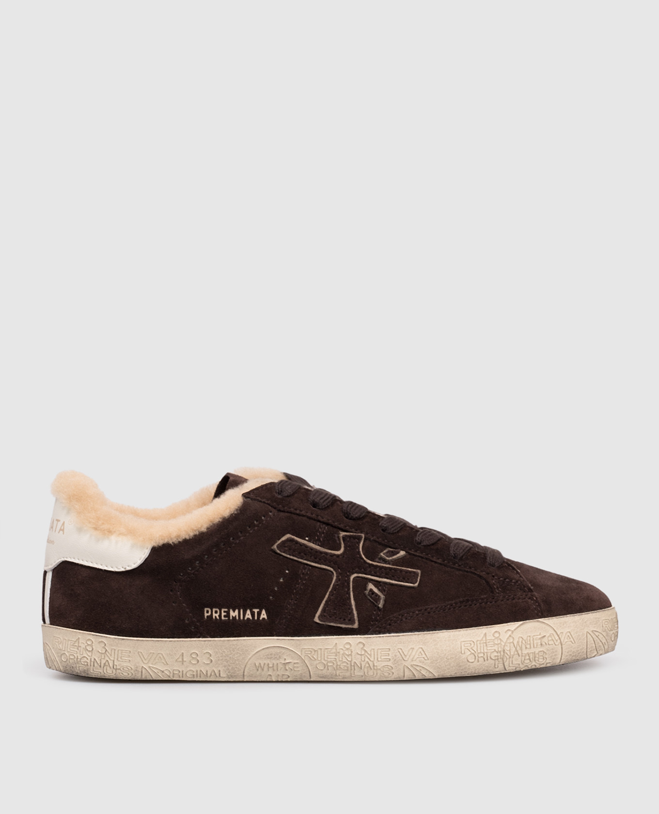 

STEVEND brown suede sneakers with fur Premiata