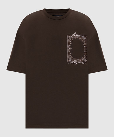 Brown T-shirt with branded print