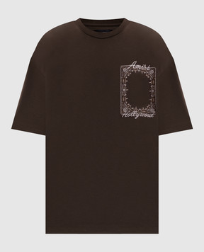 AMIRI Brown T-shirt with branded print AM426JR004