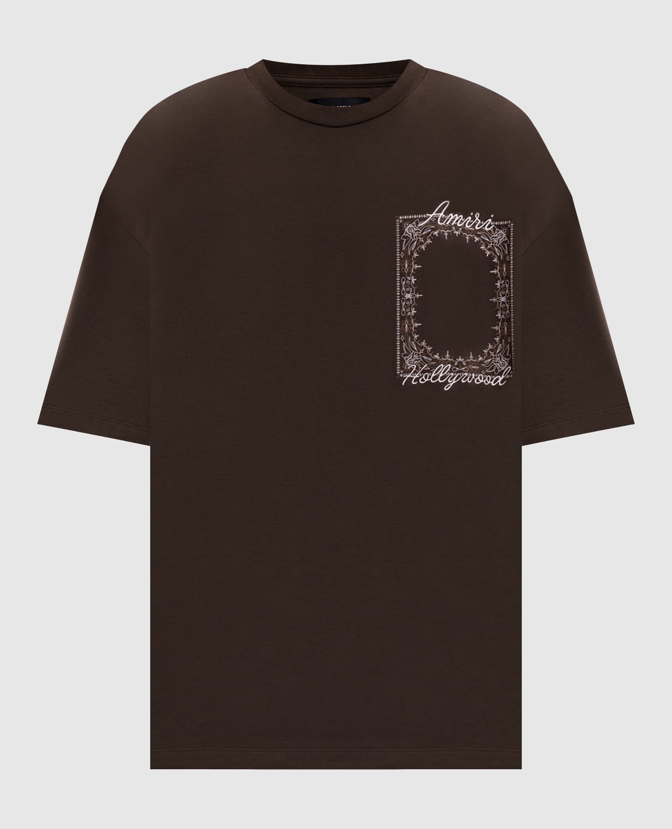 Brown T-shirt with branded print