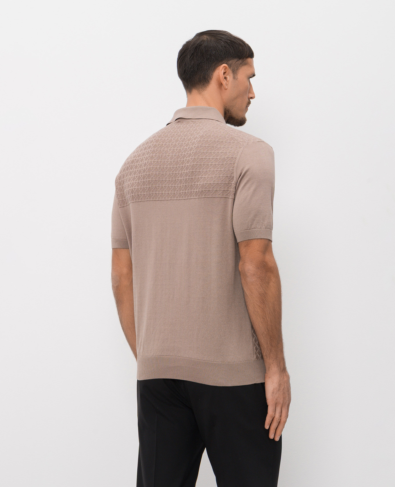 

Brown polo shirt with woven pattern Stefano Ricci