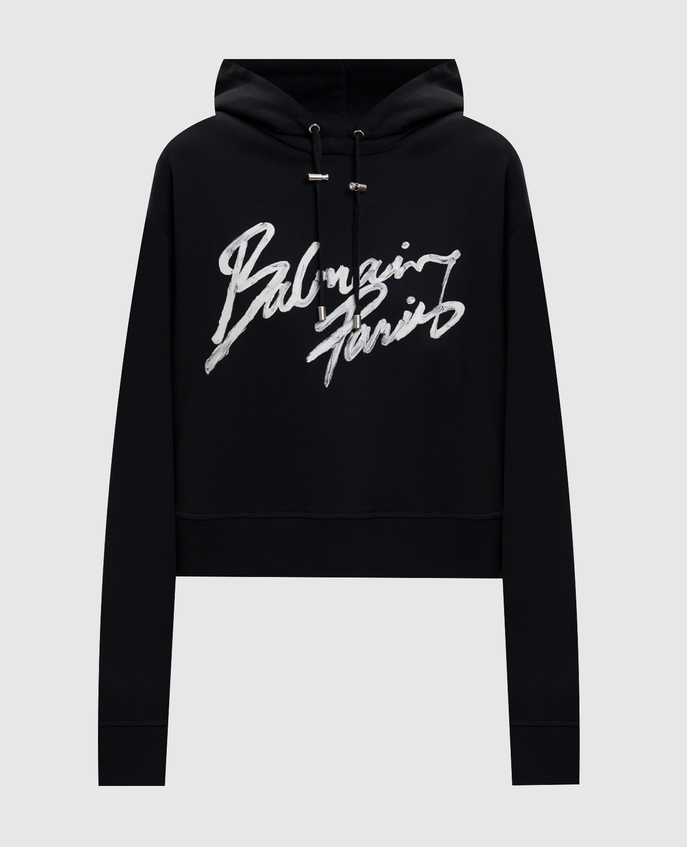 Black hoodie with logo print Balmain