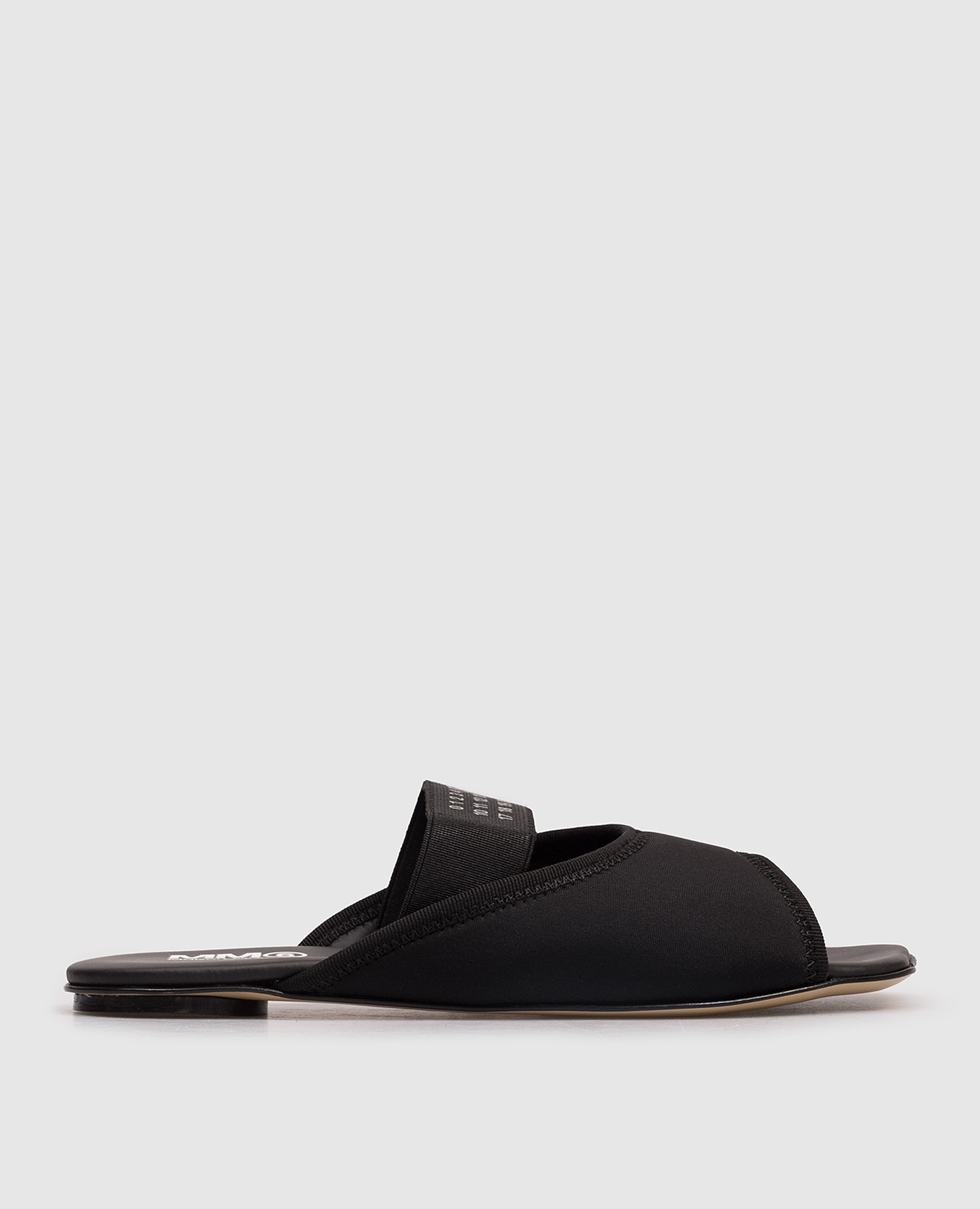 Children's black flip-flops with logo Maison Margiela MM6