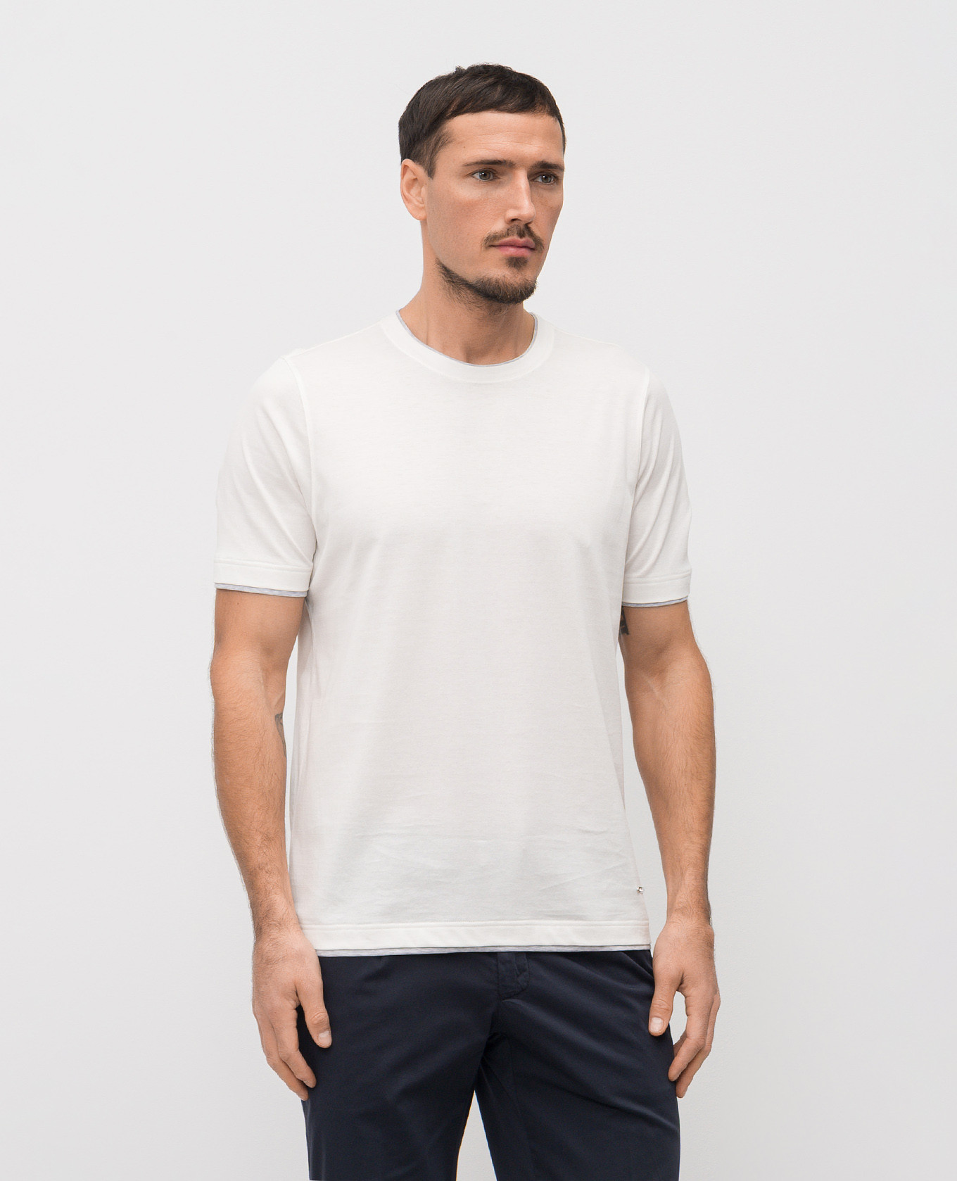 

White T-shirt with logo Enrico Mandelli