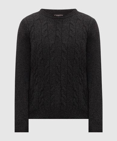 Jersey de lana gris oscuro con estampado texturizado