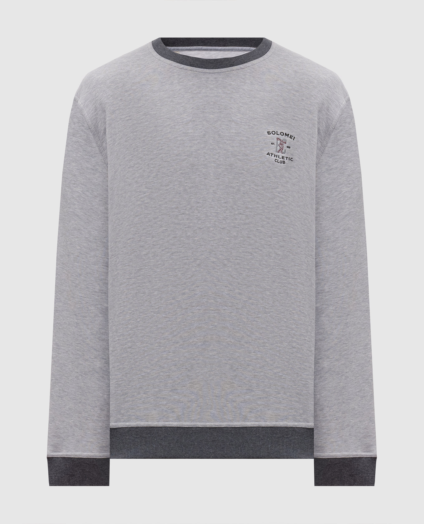 Grey melange sweatshirt with embroidery