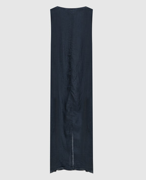 Marc Le Bihan Blue silk dress with a reaper effect 2119