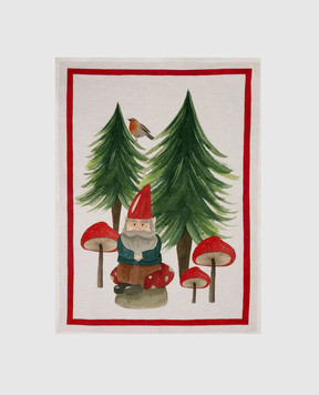 TESSITURA TOSCANA TELERIE White linen kitchen towel JOLLY ELF NC240029020067