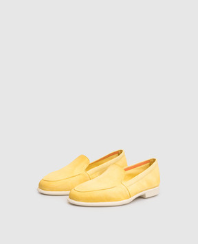 Santoni Yellow suede loafers WULB72051AS1SAEA