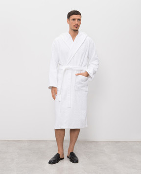 Missoni Home Chalk white terry bathrobe with branded pattern 1D3AC99718