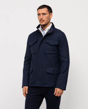 Pini Parma Blue wool jacket FJCKBLUE