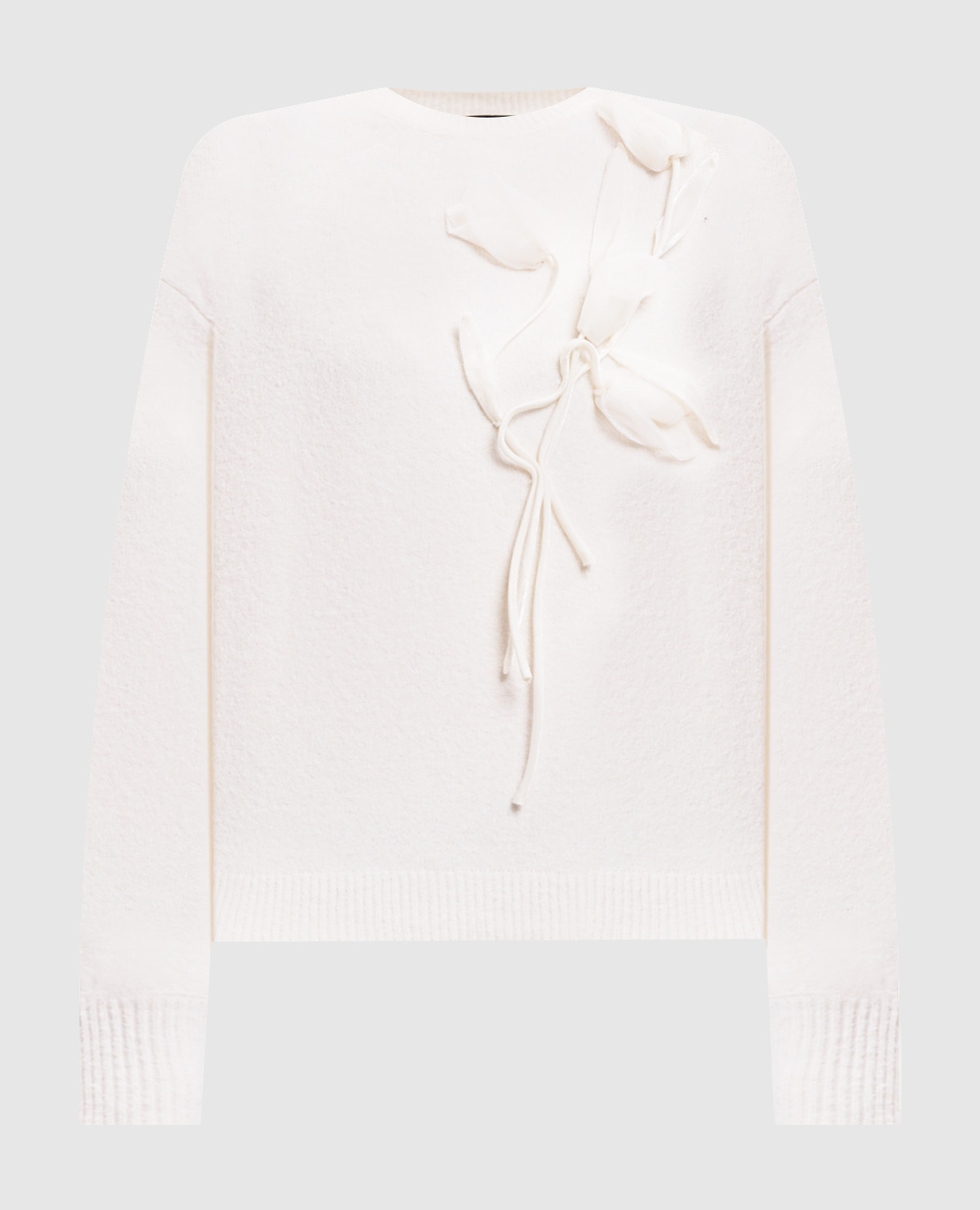 Ivory sweater with applique Twinset