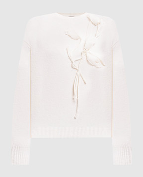 Twinset Ivory sweater with applique 262AT3070