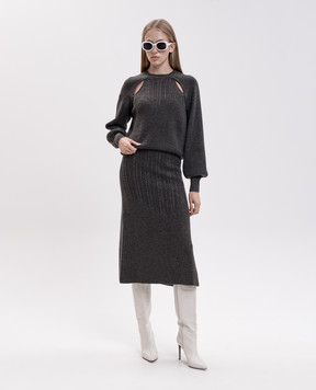 Twinset Gray skirt with wool 262LI3MBB