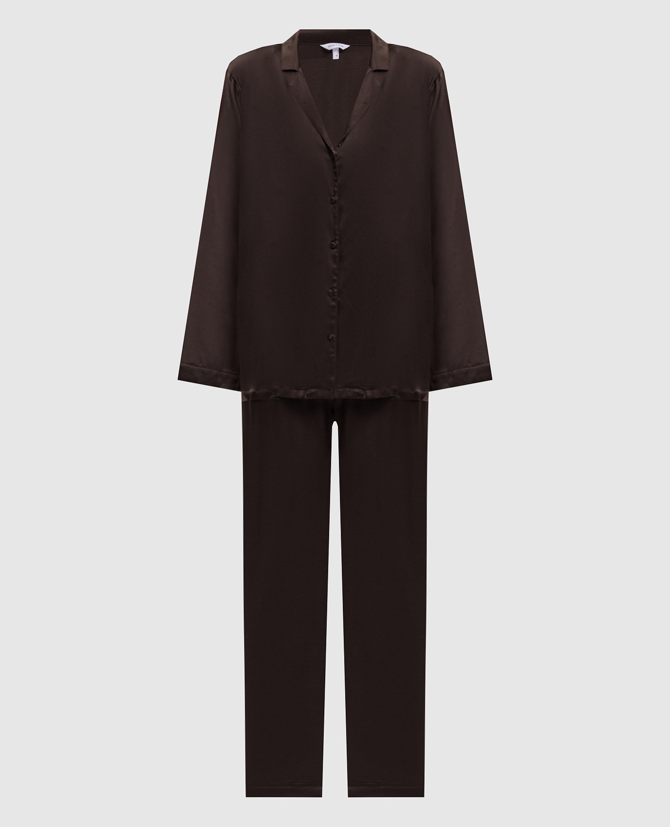 Brown silk pajamas Dore & Rose
