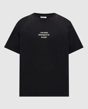 Vetements Black T-shirt with a print of the inscription MH27TR171Bm