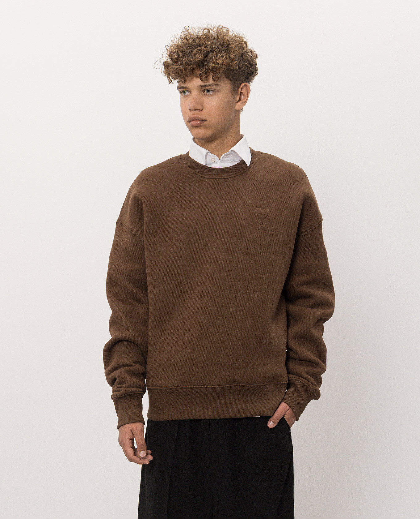 Brown insulated sweatshirt Ami Paris 3