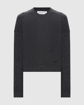 Victoria Beckham Luna dark grey wool and cashmere jumper 1426KJU007701A