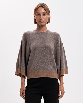 Twinset Brown wool and cashmere jumper with lurex 262TP3511