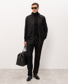 CAPOBIANCO Black wool and cashmere tracksuit 21M476FA0021M808FA00