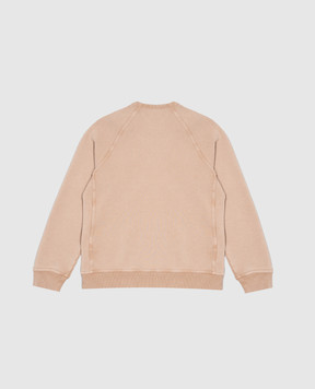 Brunello Cucinelli Children's beige sweatshirt with embroidery BM862E513C