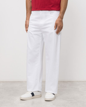 Dolce&Gabbana White jeans with logo plate GP16UDG8PG8