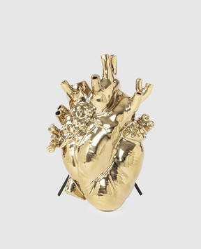SELETTI Golden porcelain vase Love in Bloom 09921
