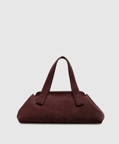 Linea-Tasche aus burgunderfarbenem Wildleder