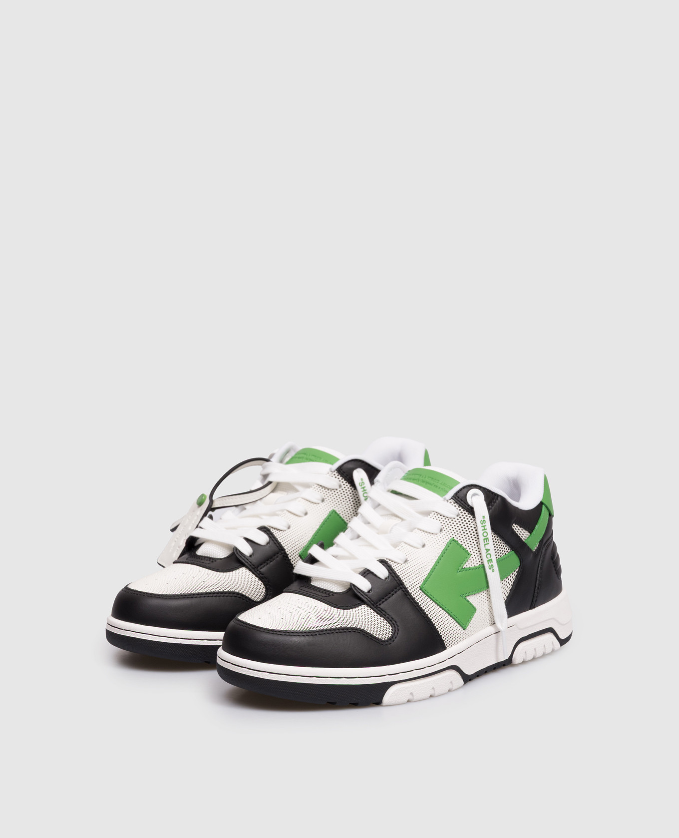 

OUT OF OFFICE leather sneakers with emblem Off-White, Green