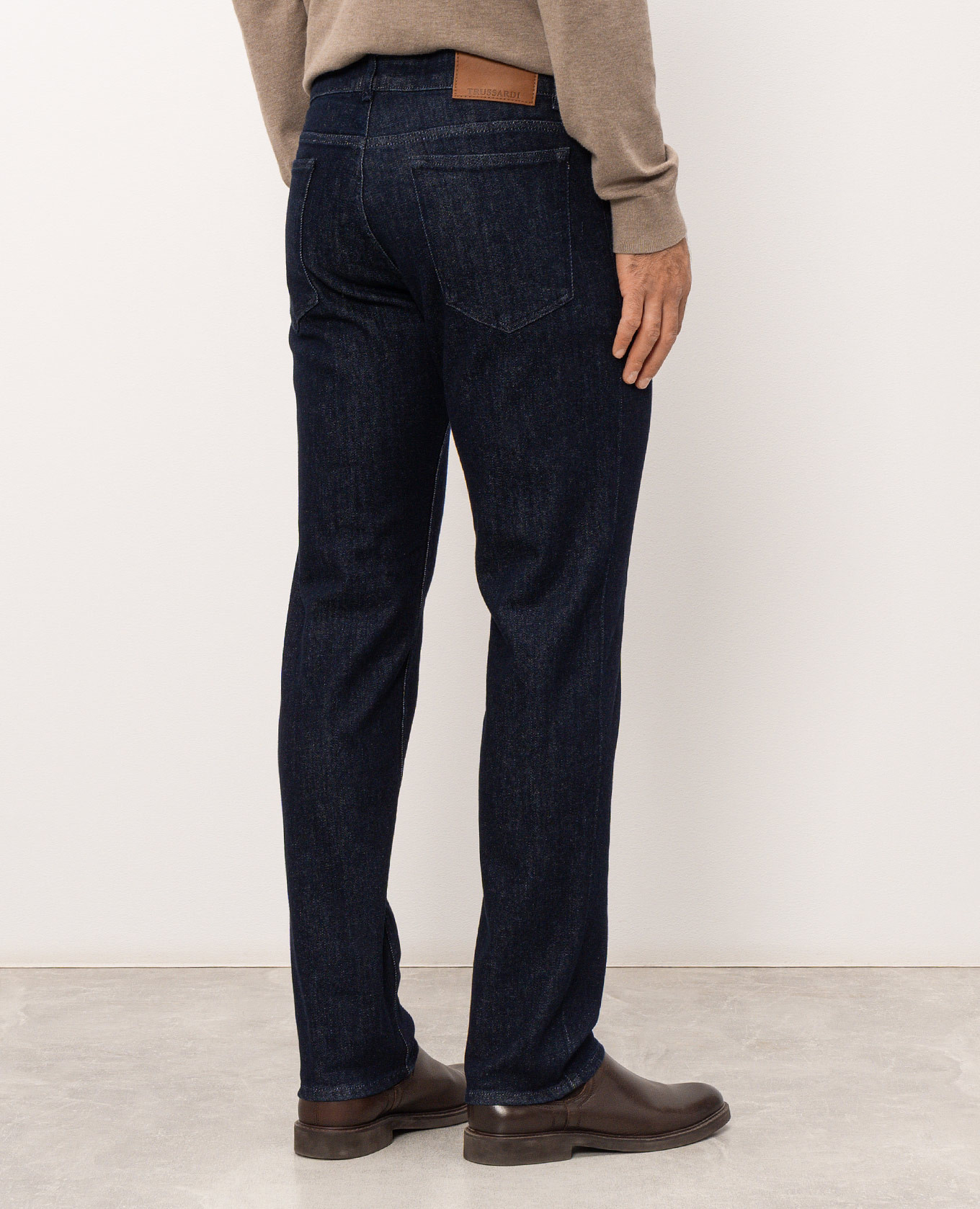 Blue jeans with logo patch Trussardi 4
