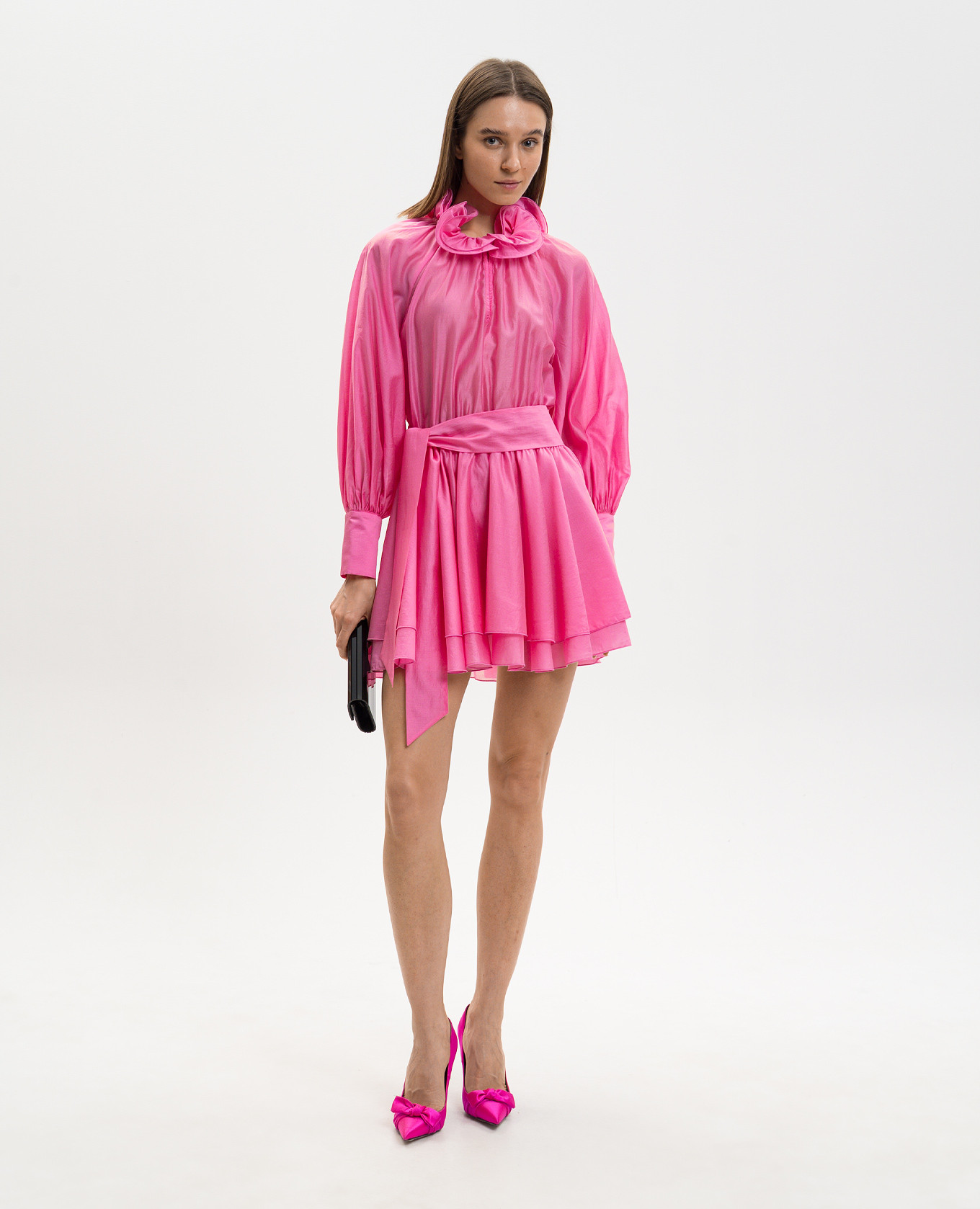 

Pink mini dress with ruffles Twinset