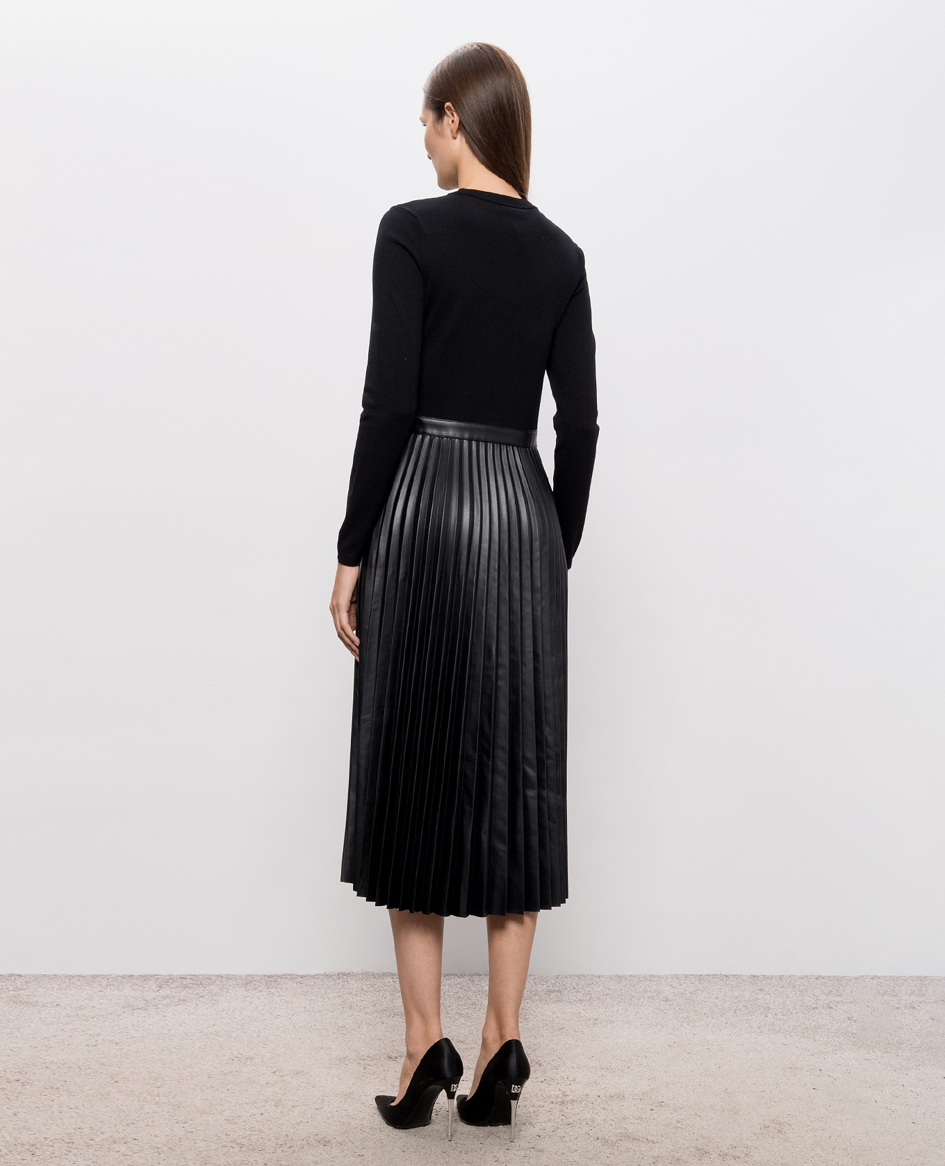 Black dress with pleating Twinset 3