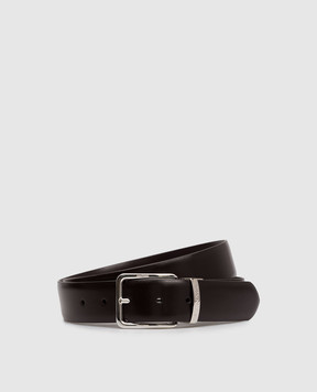 Canali Leather reversible belt with logo KA0052850C