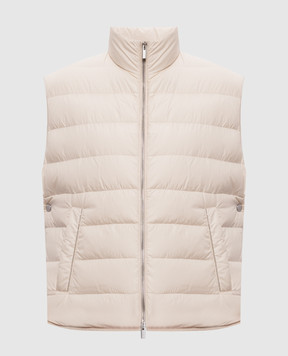 Peserico Beige down vest with monil chain A0346006957