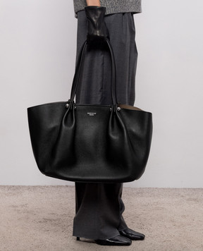 Max Mara Weekend Black leather tote bag ASATIRA WKASATIRA