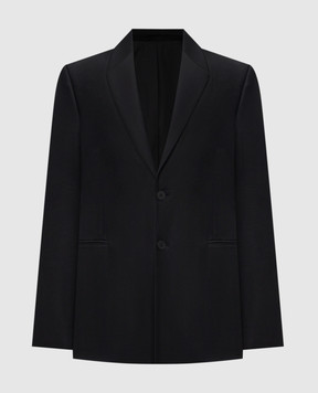 Heliot Emil Black wool Derby jacket M04054