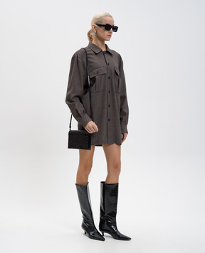 Maison Margiela MM6 Brown mini shirt dress S62DA0064M35636