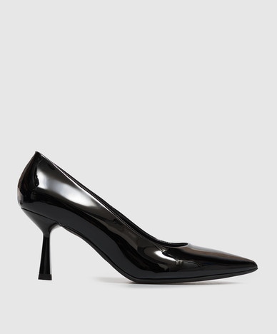 Schwarze Alla-Schuhe aus Lackleder