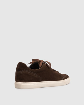 Brett Johnson Brown suede sneakers with emblem SS26SH4OPEMOC