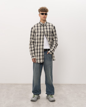Balenciaga Ivory checked shirt A001ZSTUM33